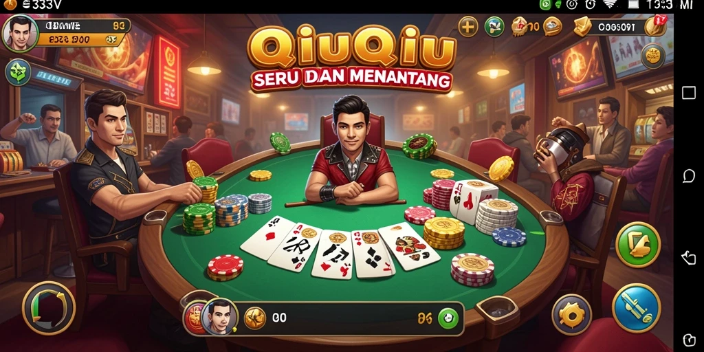 Screenshot menunjukkan gameplay seru dari QiuQiu dalam 333V.