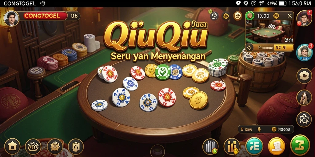 Tampilan gameplay seru CONGTOGEL dalam permainan QiuQiu.