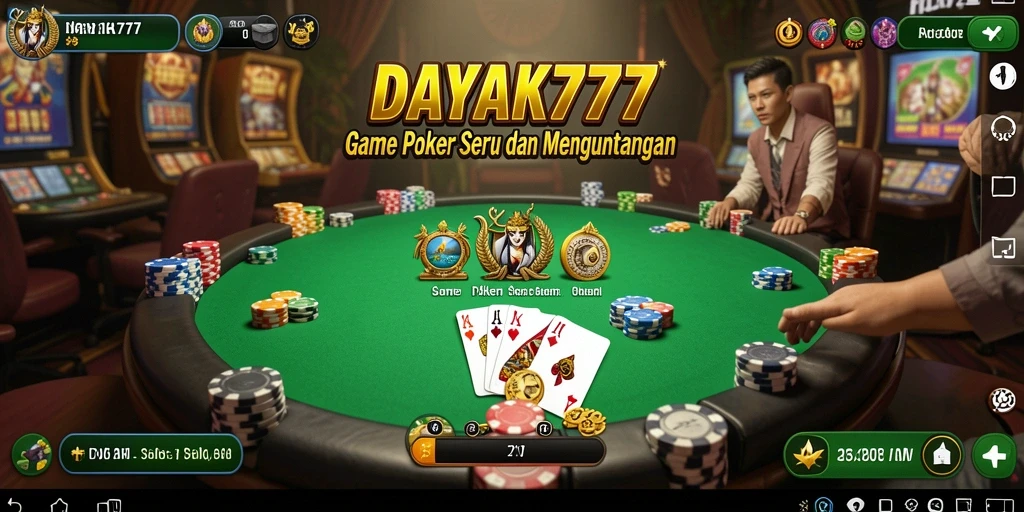 Tampilan gameplay menarik dari aplikasi poker DAYAK777.