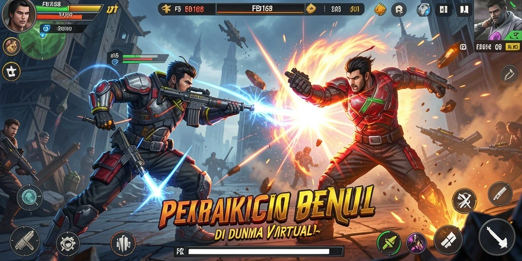 Tangkapan layar dari pertarungan mendebarkan di FB168.