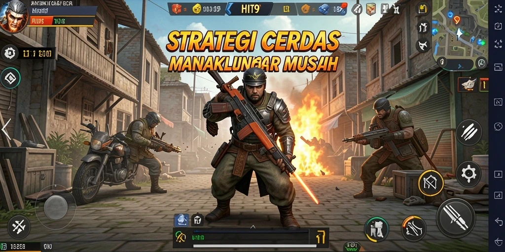 Screenshot utama HIT9 menampilkan strategi pertempuran yang intens.