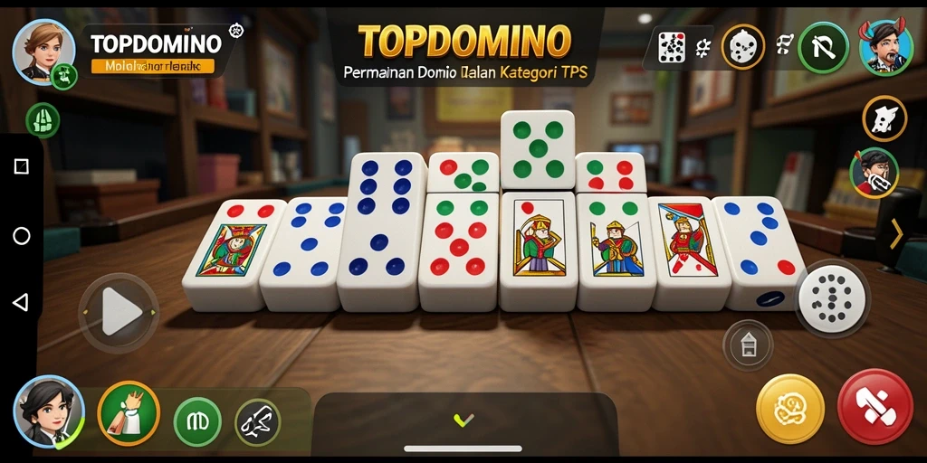 Tampilan gameplay seru dan kompetitif dalam TOPDOMINO.